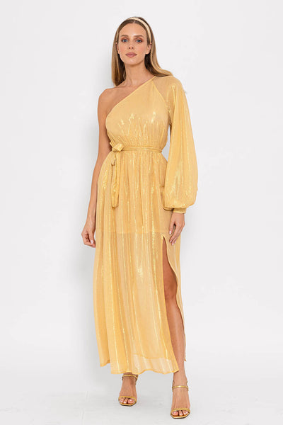 gold orange dress DORIS LONG Color:Z_blue FALLD24-ALL Ardena Ankle Dress |