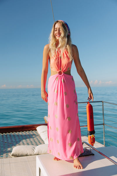 sun dresses near me FILIZA DRESS ORANGE & PINK / GLITTER – 95% polyester 5% spandex Berylove Women Ruffled Graduation howu_ Size:US-7 / UK-5 / EU-38