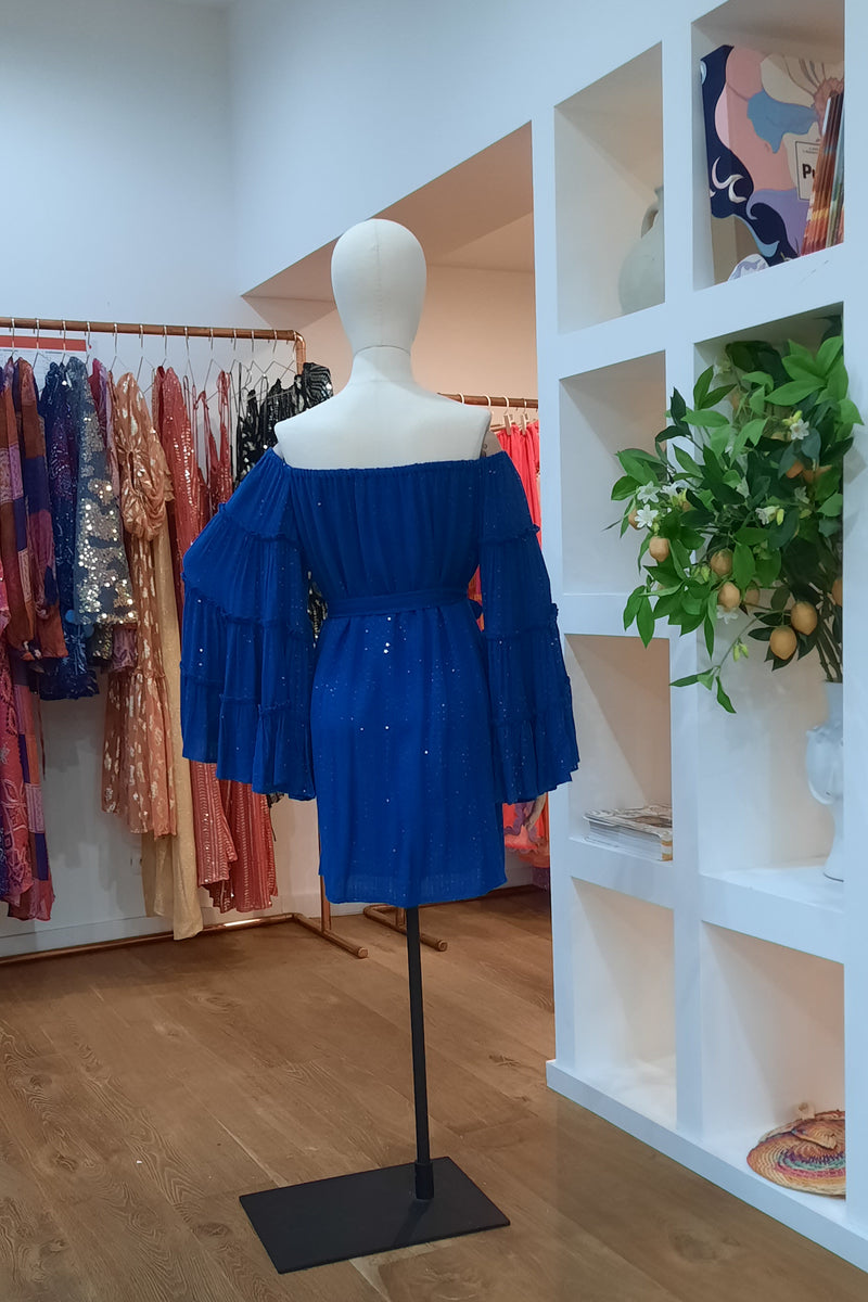 ADINA SHORT DRESS ST BARTH ROYAL BLUE XS/S