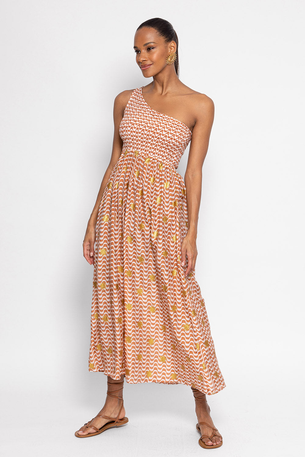 【et.UNiVER |】 Many way frill dress Akklian Womens Maxi Dress Ruffle Tiered Flowy Swing