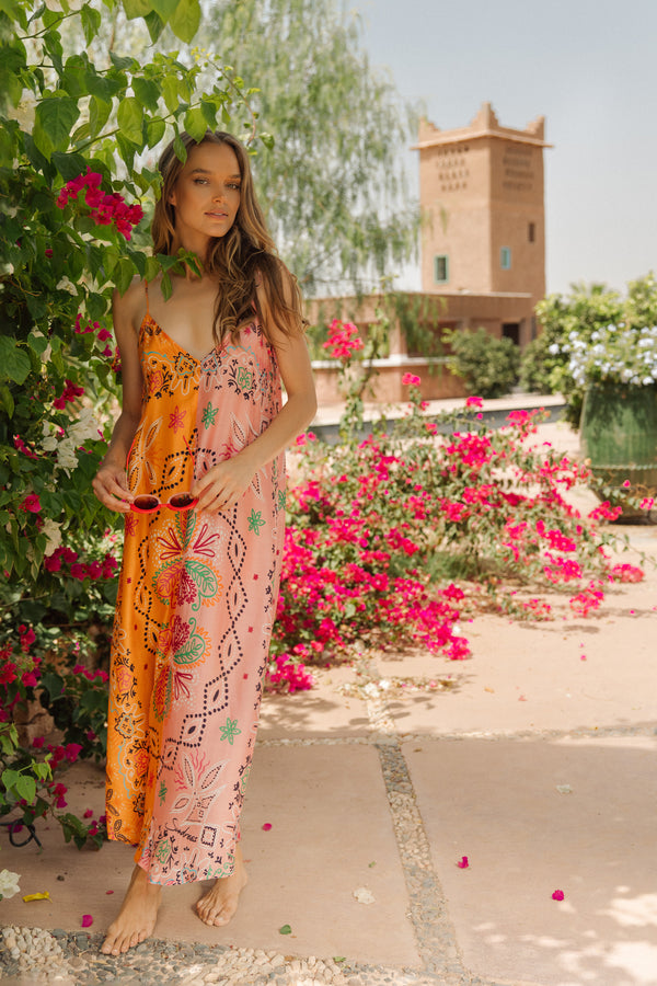 CARY LONG DRESS SAINT TROPEZ BICOLOR