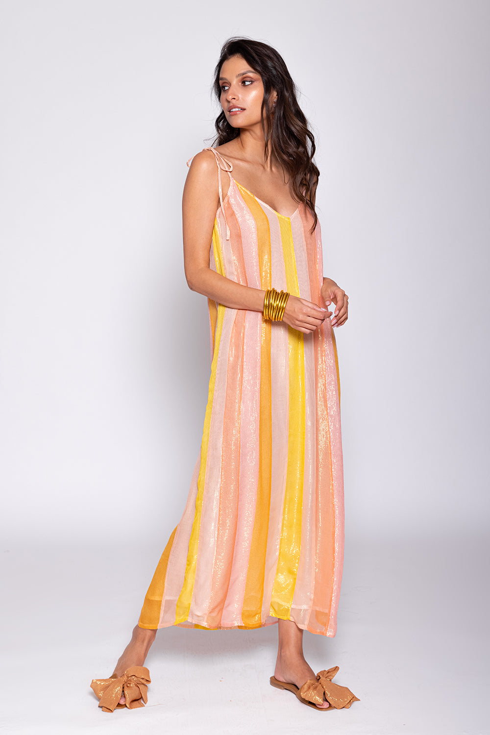 CARY LONG DRESS MARBELLA MIX PEACH – Sundress.fr