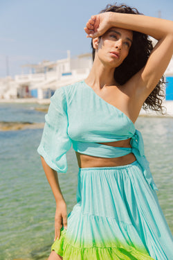 CELESTE SKIRT MARBELLA TIE & DYE POOL AND LIME