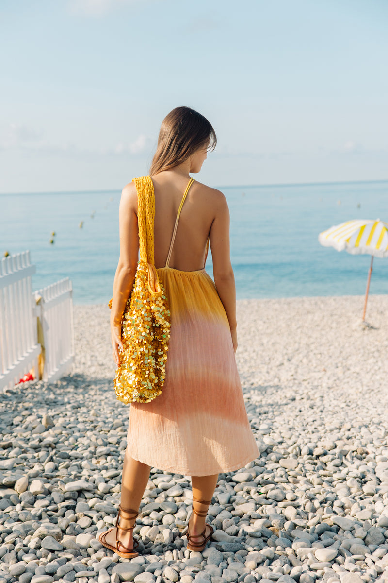 CELIA DRESS TIE AND DYE MIX PEACH Sundress.fr CELIA DRESS TIE AND DYE MIX PEACH Sundress.fr