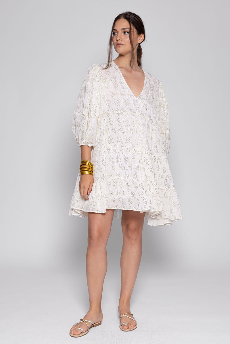 COLOMBE SHORT DRESS MOOREA WHITE