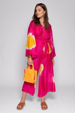 DENISE JUMPSUIT TIE & DYE FUCHSIA AND YELLOW
