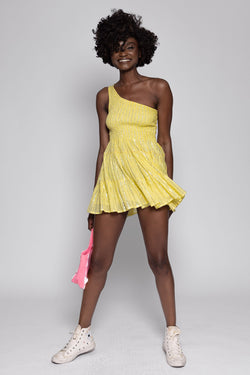 JOE SHORT DRESS ATHENE YELLOW –