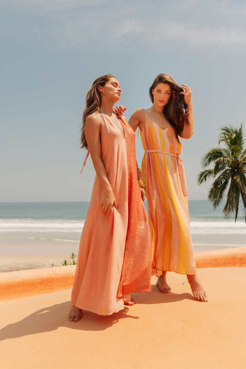 NATASHA LONG DRESS MARBELLA BICOLOR TAN & TERRACOTTA Sundress.fr NATASHA LONG DRESS MARBELLA BICOLOR TAN & TERRACOTTA Sundress.fr