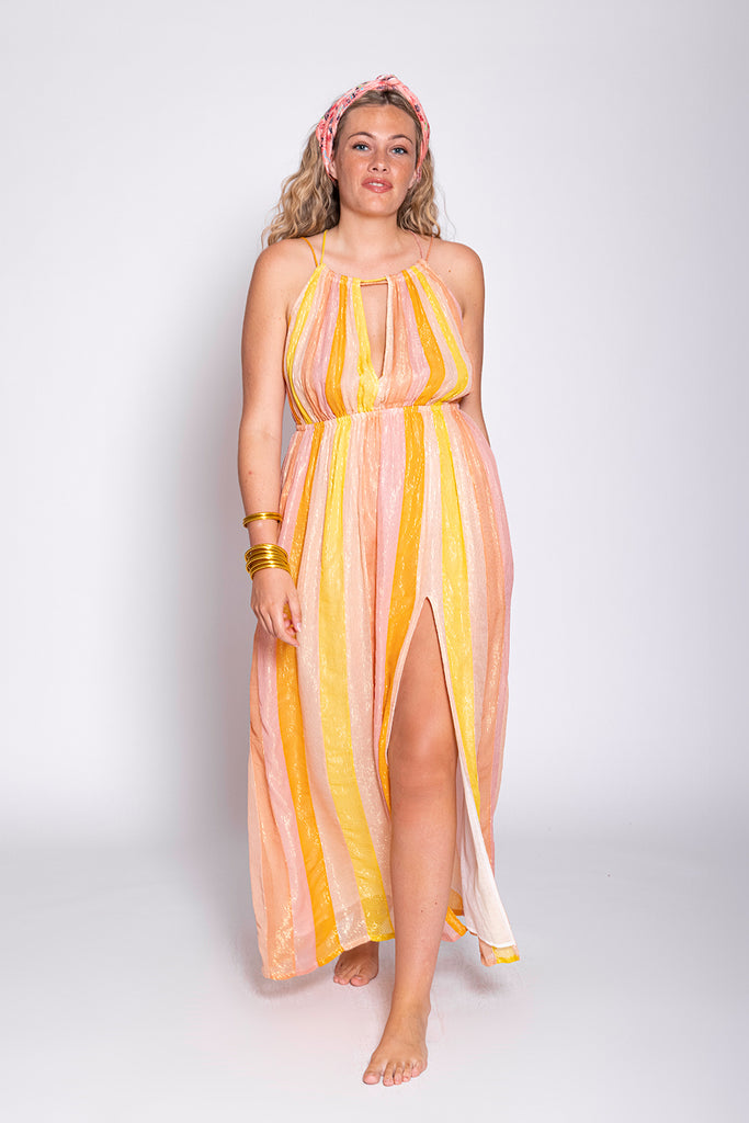 CALI LONG DRESS MARBELLA MIX PEACH – Sundress.fr